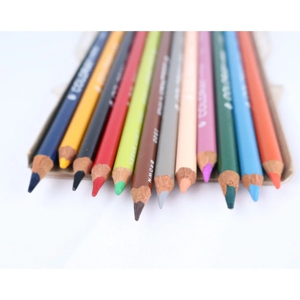 VTG COLORAY by Venus Colored Pencils (12) No. 1500 Assorted Colors Art Drawing